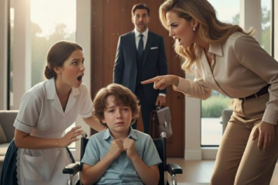 The 7-year-old boy in the wheelchair tried to hold back his tears while his stepmother humiliated him without mercy.